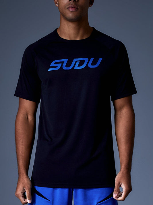 SUDU Short Sleeve T-Shirt SPT 01 Play Logo T-Shirt - Black