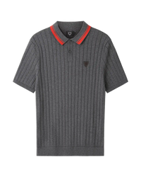 SUDU Polo 1876 Knitted Polo - Charcoal