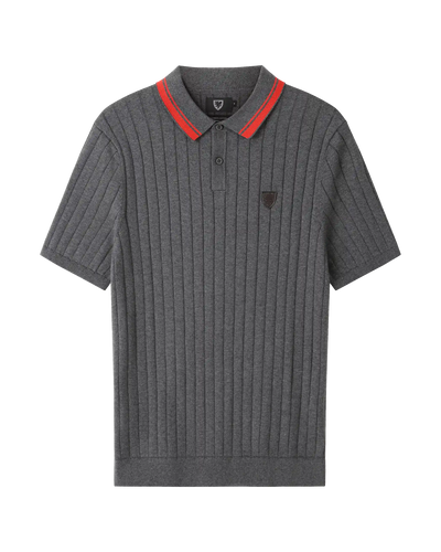 SUDU Polo 1876 Knitted Polo - Charcoal