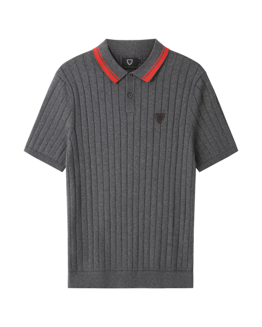 SUDU Polo 1876 Knitted Polo - Charcoal
