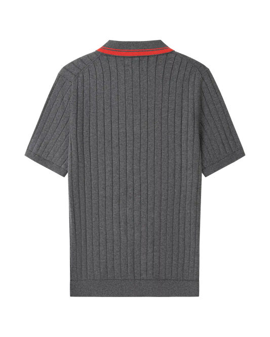 SUDU Polo 1876 Knitted Polo - Charcoal