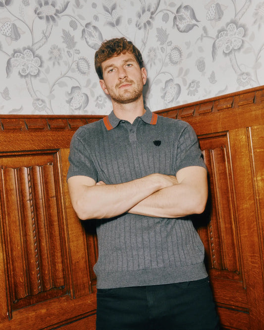 SUDU Polo 1876 Knitted Polo - Charcoal
