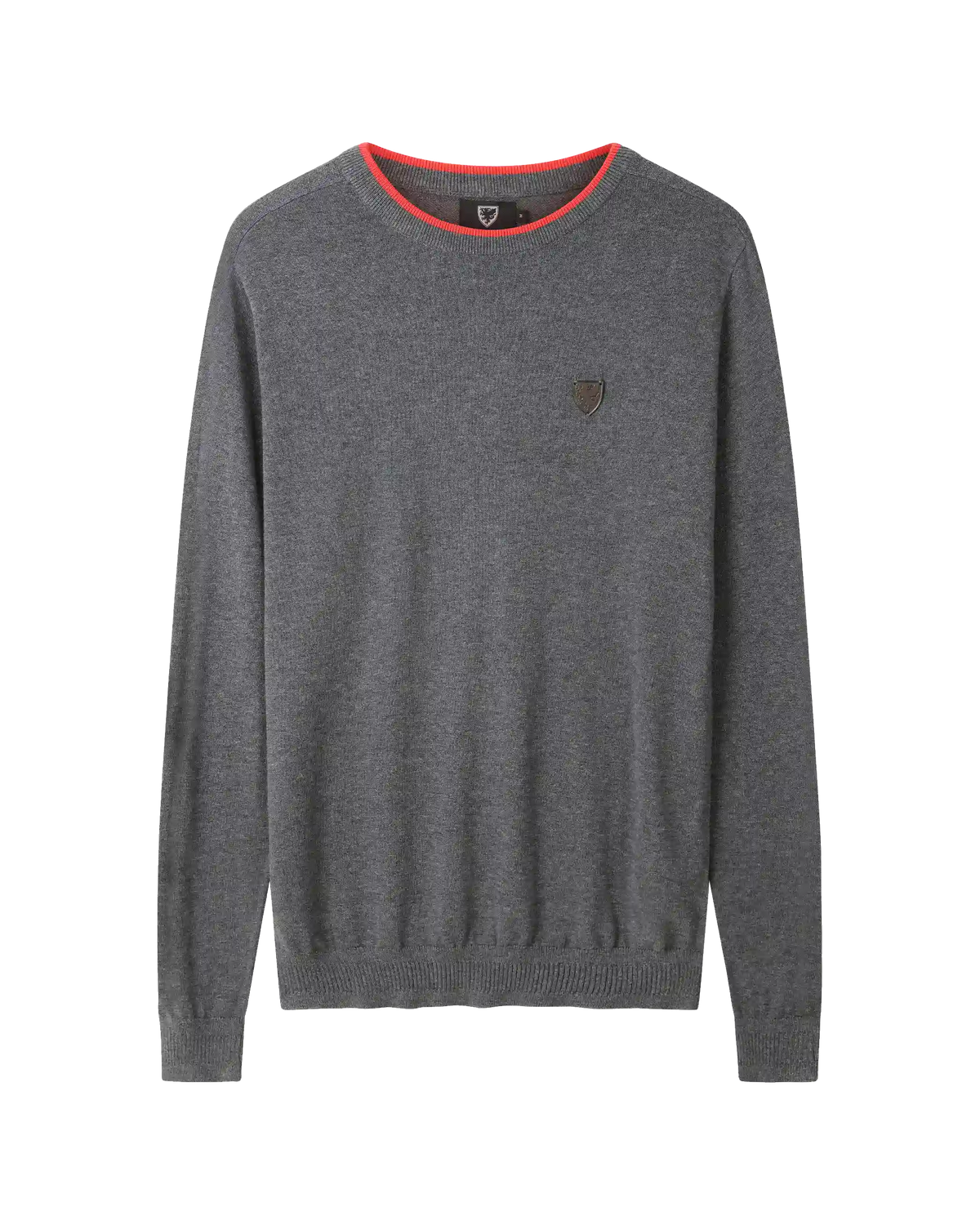 SUDU Sweatshirt 1876 Knitted Crew Neck Sweat - Charcoal