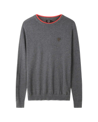 SUDU Sweatshirt 1876 Knitted Crew Neck Sweat - Charcoal