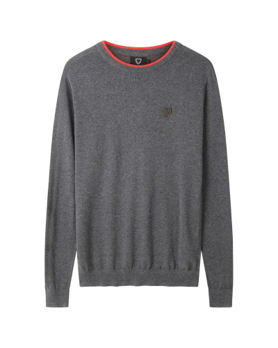 SUDU Sweatshirt 1876 Knitted Crew Neck Sweat - Charcoal