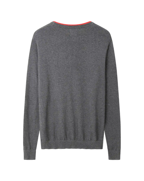 SUDU Sweatshirt 1876 Knitted Crew Neck Sweat - Charcoal