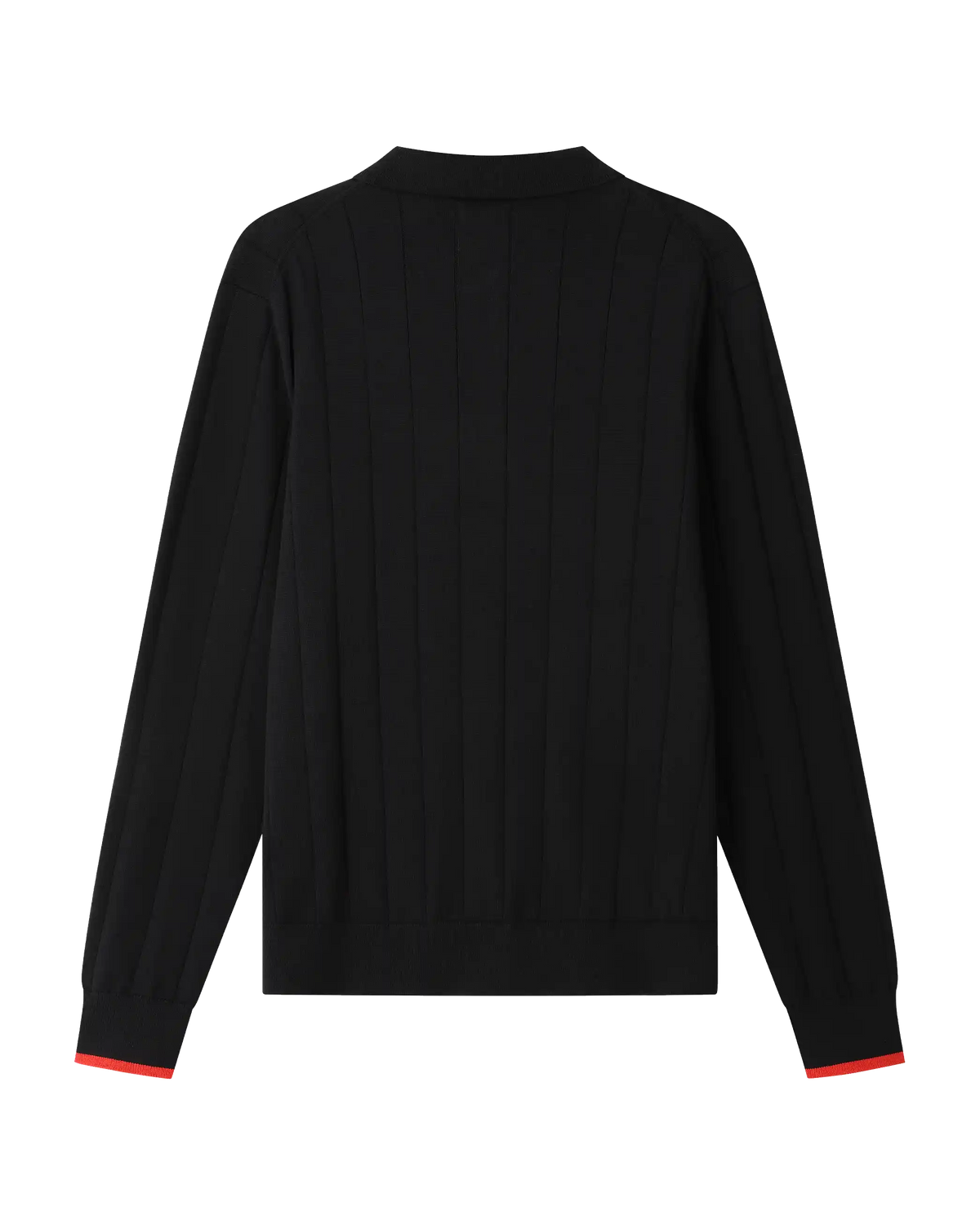 SUDU Polo 1876 Long Sleeve Knitted Polo - Black