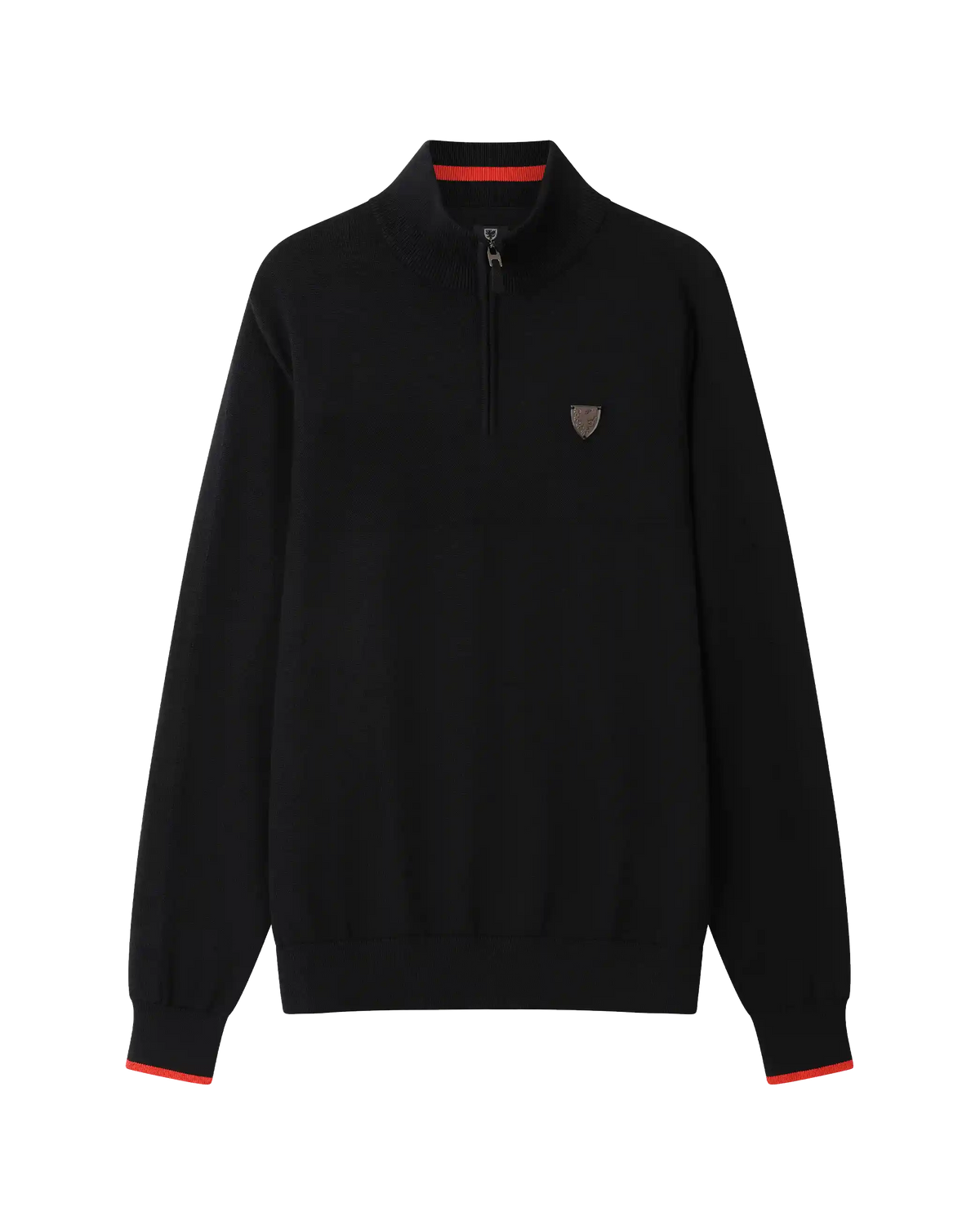 SUDU 1/4 Zip 1876 Knitted 1/4 Zip - Black
