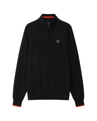 SUDU 1/4 Zip 1876 Knitted 1/4 Zip - Black