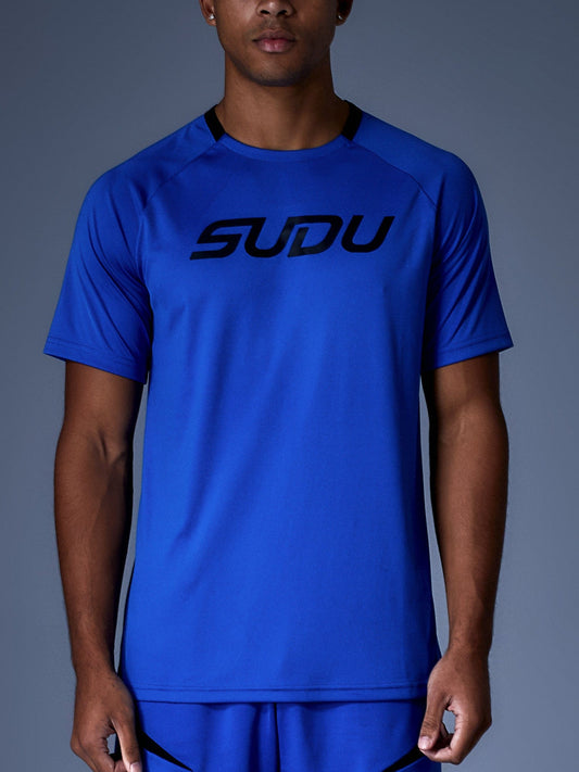SUDU Short Sleeve T-Shirt SPT 01 Play Logo T-Shirt - Blue
