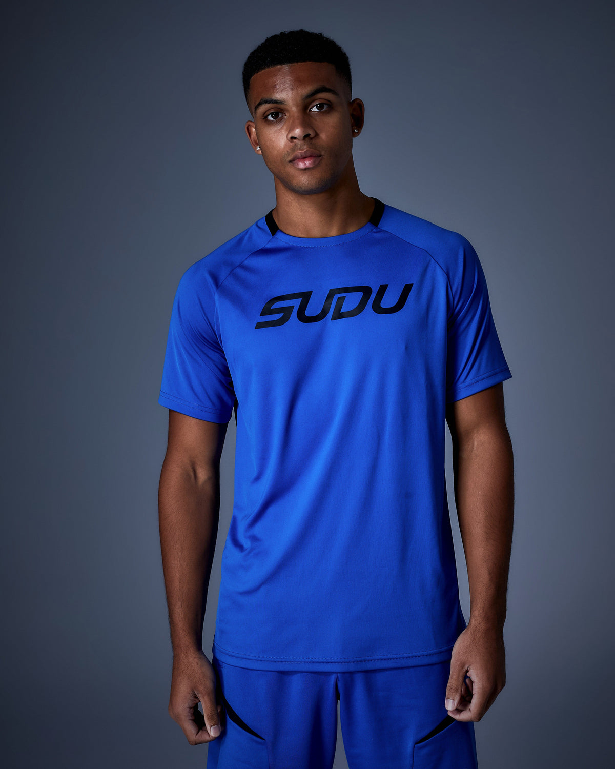 SUDU Short Sleeve T-Shirt SPT 01 Play Logo T-Shirt - Blue
