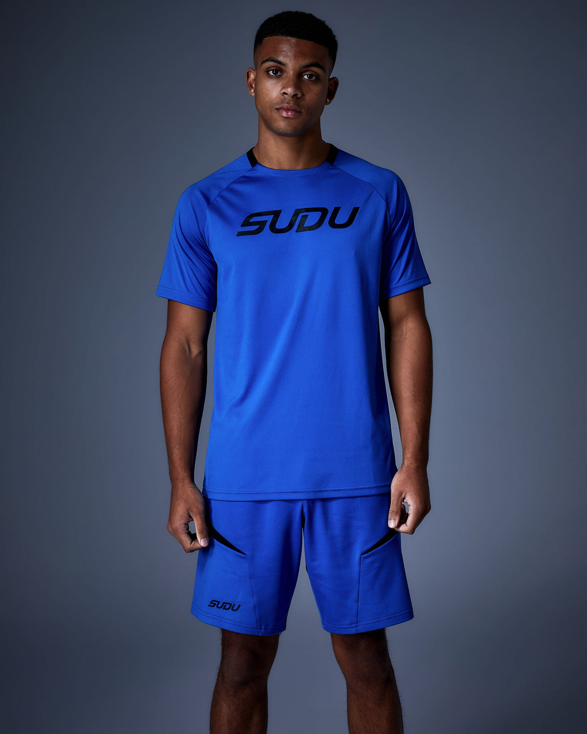 SUDU Short Sleeve T-Shirt SPT 01 Play Logo T-Shirt - Blue