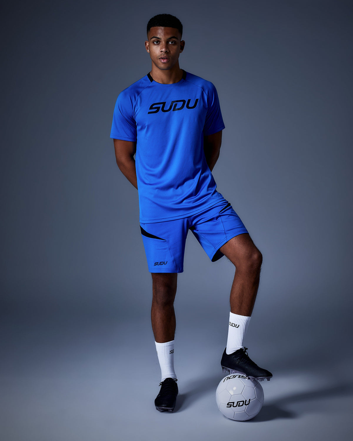 SUDU Short Sleeve T-Shirt SPT 01 Play Logo T-Shirt - Blue