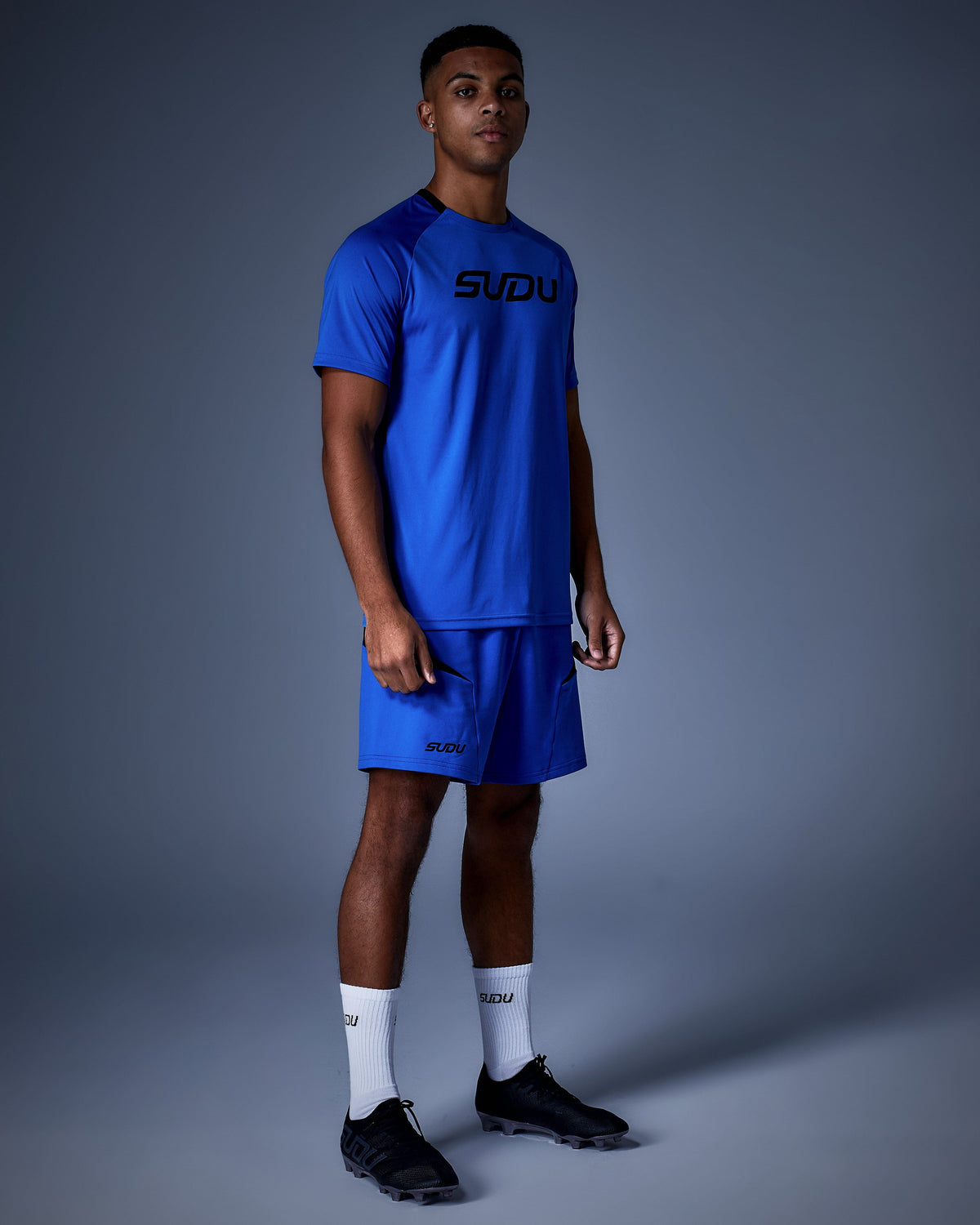 SUDU Short Sleeve T-Shirt SPT 01 Play Logo T-Shirt - Blue