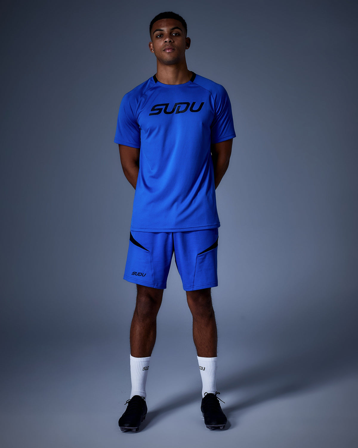 SUDU Short Sleeve T-Shirt SPT 01 Play Logo T-Shirt - Blue