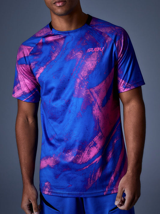 SUDU Short Sleeve T-Shirt SPT 01 Play T-Shirt - Blue/Pink