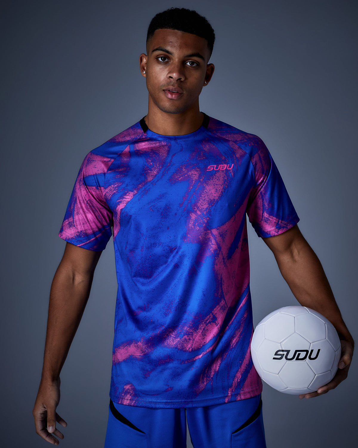 SUDU Short Sleeve T-Shirt SPT 01 Play T-Shirt - Blue/Pink