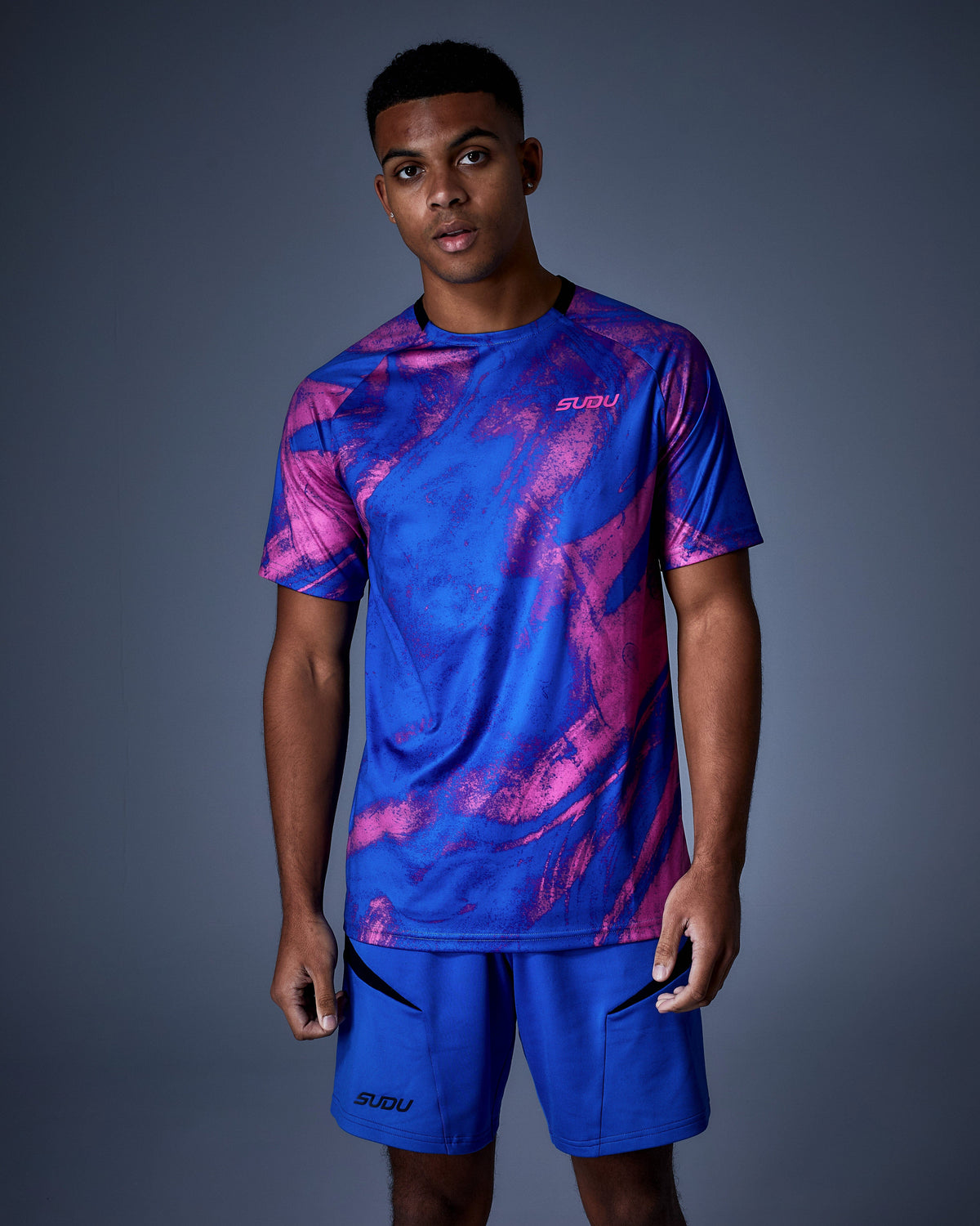 SUDU Short Sleeve T-Shirt SPT 01 Play T-Shirt - Blue/Pink